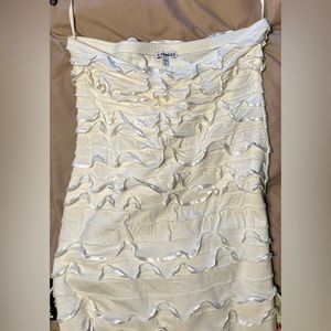 Express crème/ off white strapless mini dress